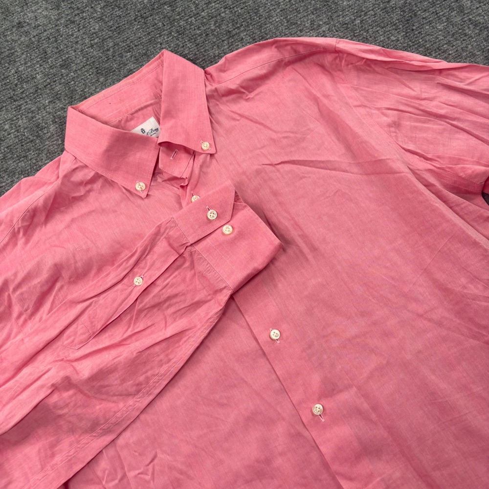Emanuel Berg Button Down Shirt 16.5 42‎ Pink Modern Fit Superfine Mens